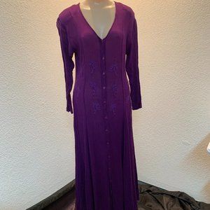 Vintage Jasmine by KVM purple rayon dress size L pre owned